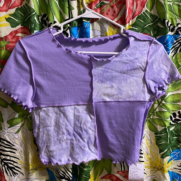 E-Girl Tik Tok Lettuce Hem Sparkly T-Shirt - Picture 1 of 4